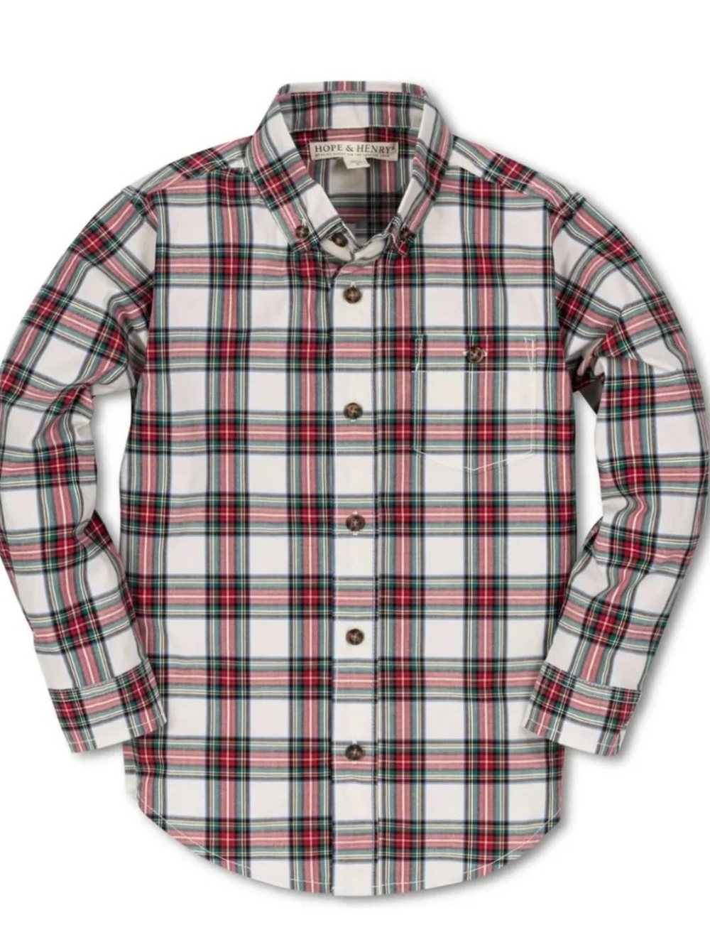 Hope & Henry Plaid Button-Down Shirt